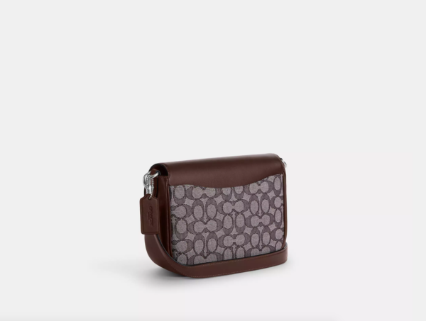 [Pre Order]-Coach Amelia Saddle Bag In Signature Jacquard (Oak Maple) - Image 3