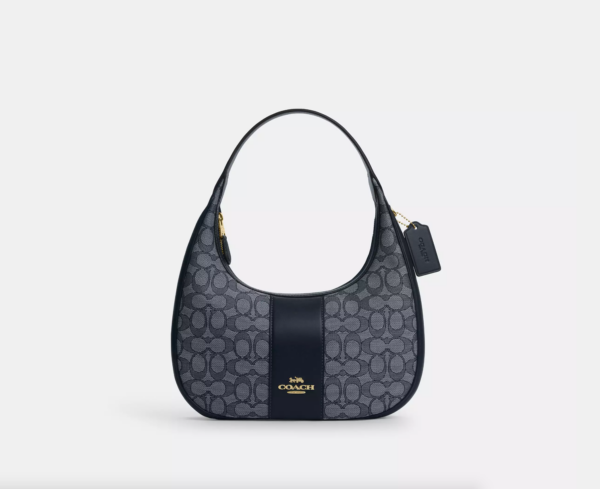 Coach Carmen Shoulder Bag In Signature Jacquard (Midnight Navy)