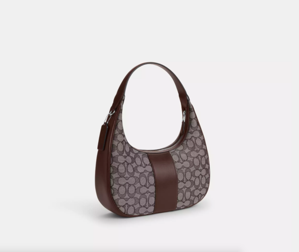 Pre Order-Coach Carmen Shoulder Bag In Signature Jacquard (Oak Maple) - Image 4