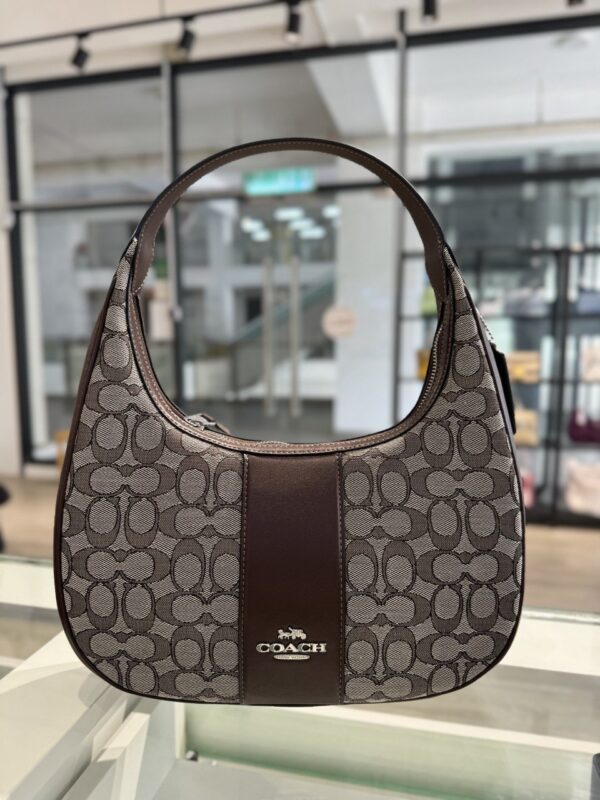 Pre Order-Coach Carmen Shoulder Bag In Signature Jacquard (Oak Maple) - Image 5
