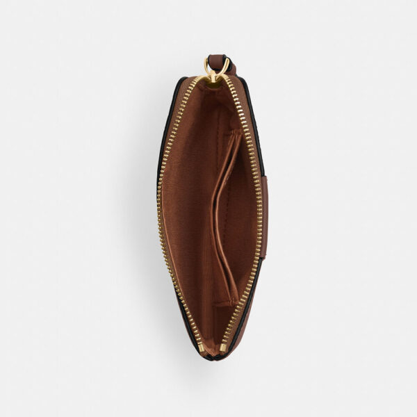Coach Corner Zip Wristlet In Signature Canvas With Stripe (Tan Brown) - Image 2