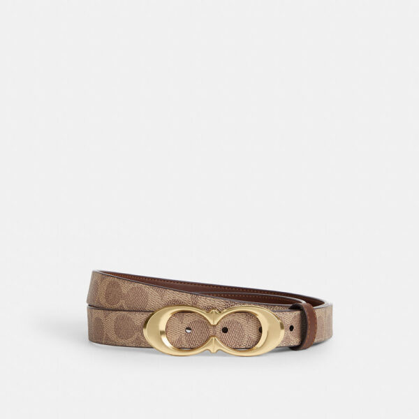 PRE ORDER - Coach Signature Buckle Belt, 25Mm (Tan Brown)