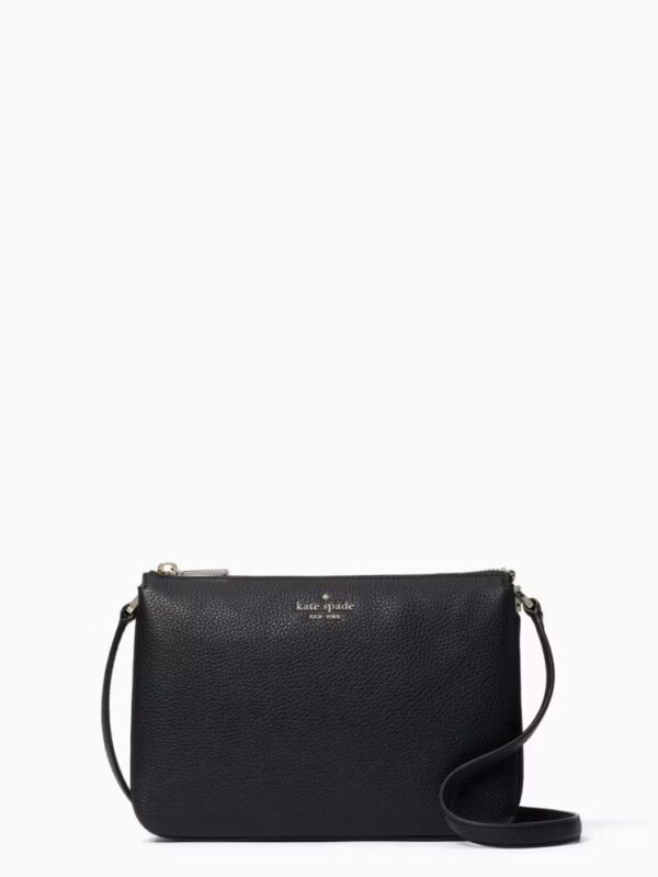 Kate Spade Leila Triple Gusset Crossbody (Black) RSKF