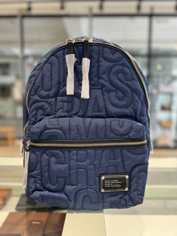 Marc by Marc Jacobs Nylon Jumbled Logo Backpack (Azure Blue)