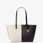 Michael Kors Jet Set Medium Two-Tone Logo Tote Bag (Black Multi)