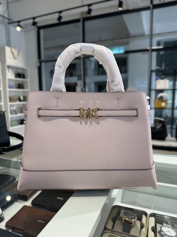 Michael Kors Reed Small Belted Leather Satchel (Powder Blush)