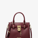 Michael Kors Hamilton Small Leather Satchel (Oxblood)