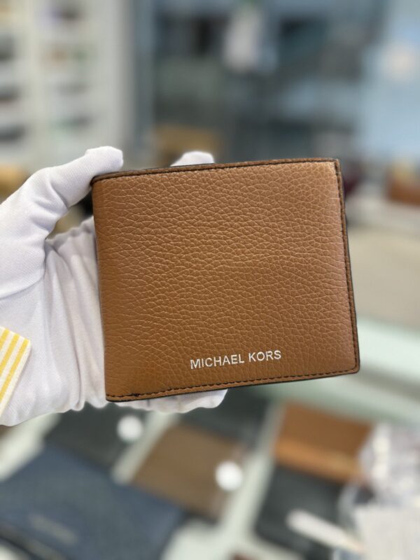 Michael Kors Cooper Pebbled Leather Billfold Wallet (Luggage) - Image 3
