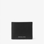 Michael Kors Harrison Saffiano Leather Billfold Wallet with Passcase (Black)
