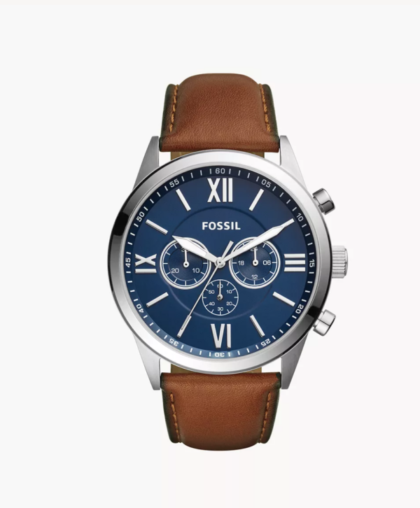 Fossil Flynn Chronograph Brown Leather Men Watch (BQ2125IE)