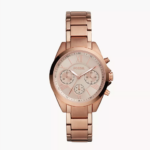 Fossil Modern Courier Midsize Chronograph Rose-Gold-Tone Stainless Steel Women Watch (BQ3036)