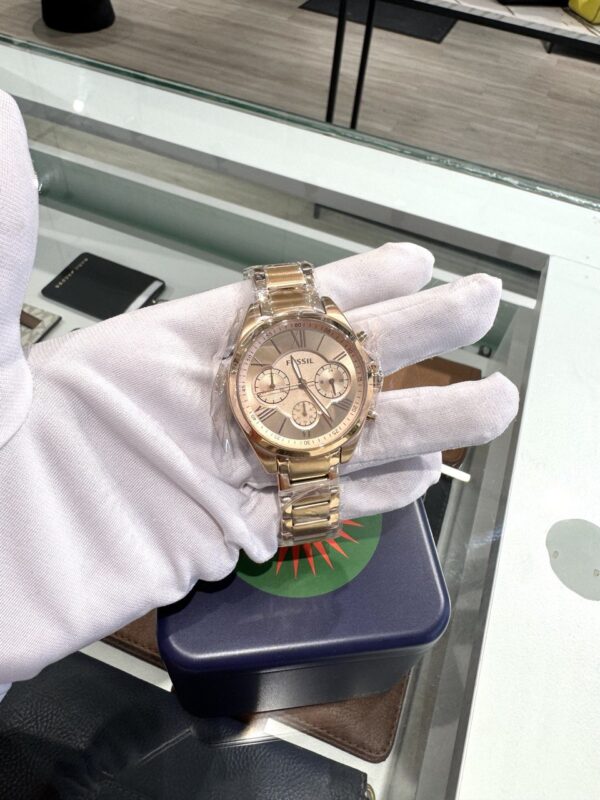 Fossil Modern Courier Midsize Chronograph Rose-Gold-Tone Stainless Steel Women Watch (BQ3036) - Image 4