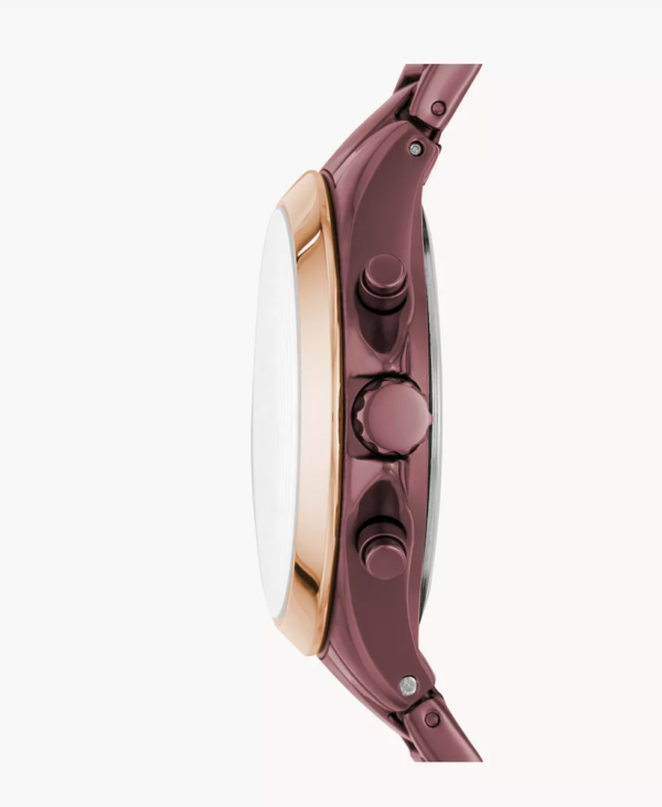 Fossil Modern Courier Midsize Chronograph Wine Stainless Steel Women Watch (BQ3281) - Image 2