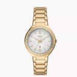 Fossil Ashtyn Three-Hand Date Gold-Tone Stainless Steel Women Watch (BQ3842)