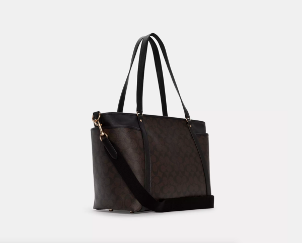 Coach Baby Bag In Signature Canvas (Brown Black) - Image 2