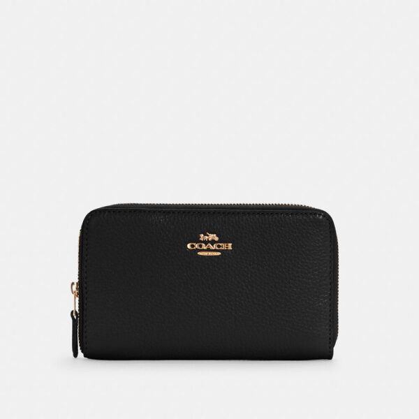 Coach Medium Id Zip Wallet (Black)