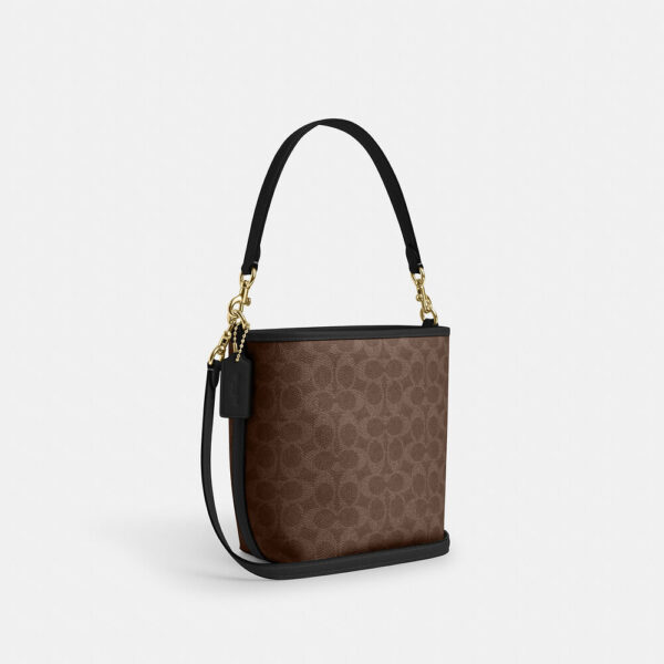 Coach City Bucket Bag In Signature Canvas (Walnut Black) - Image 5