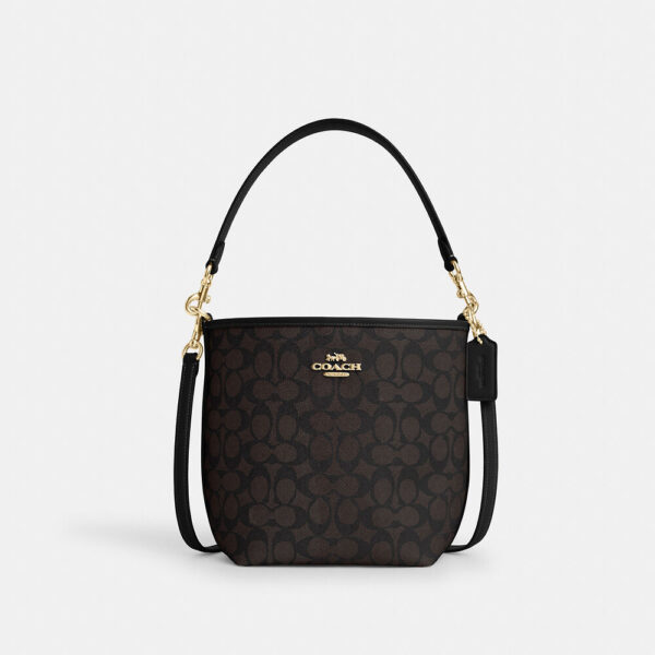 Coach City Bucket Bag In Signature Canvas (Walnut Black)