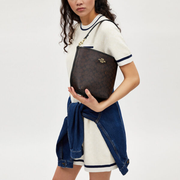 Coach City Bucket Bag In Signature Canvas (Walnut Black) - Image 2