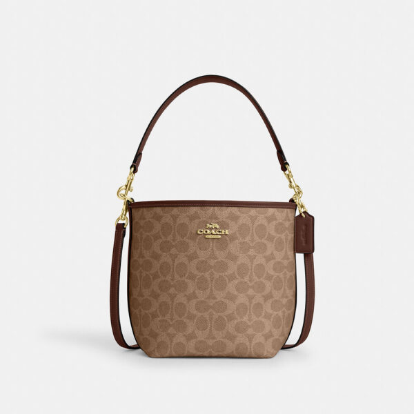 Coach City Bucket Bag In Signature Canvas (Tan Brown)