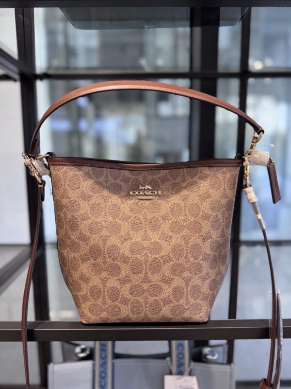 Coach City Bucket Bag In Signature Canvas (Tan Brown) - Image 6