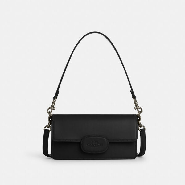 Coach Eliza Flap Crossbody With Leather Covered Closure (Black)