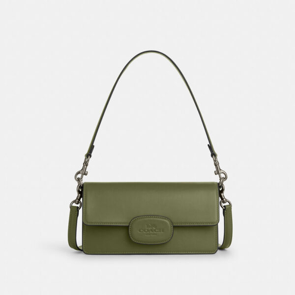 Coach Eliza Flap Crossbody With Leather Covered Closure (Military)