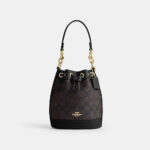 Pre Order - Coach Mini Bucket Bag In Signature Canvas (Brown Black)