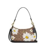 Coach Teri Shoulder Bag In Signature Canvas with Floral Print (Tan Multi)