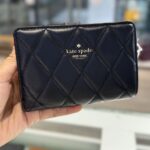 Kate Spade Carey Medium Compbifold Smooth Quilted Leather Wallet (Black)