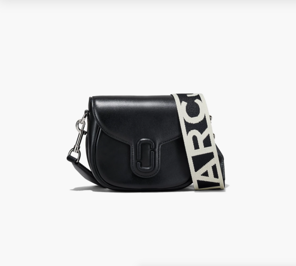 Marc Jacobs The Covered J Medium Marc Saddle Bag (Black)