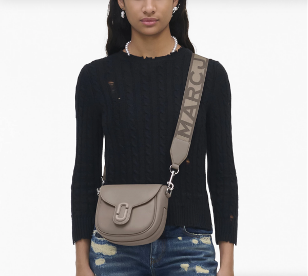 Marc Jacobs The Covered J Medium Marc Saddle Bag (Cement) - Image 3