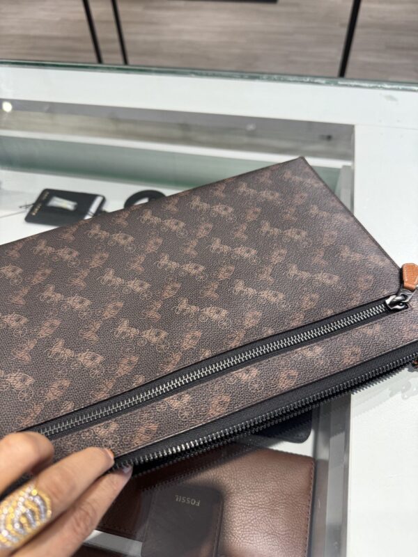Coach Hitch Pouch With Horse and Carriage Print (Truffle Chalk)-Boutique Collection - Image 3