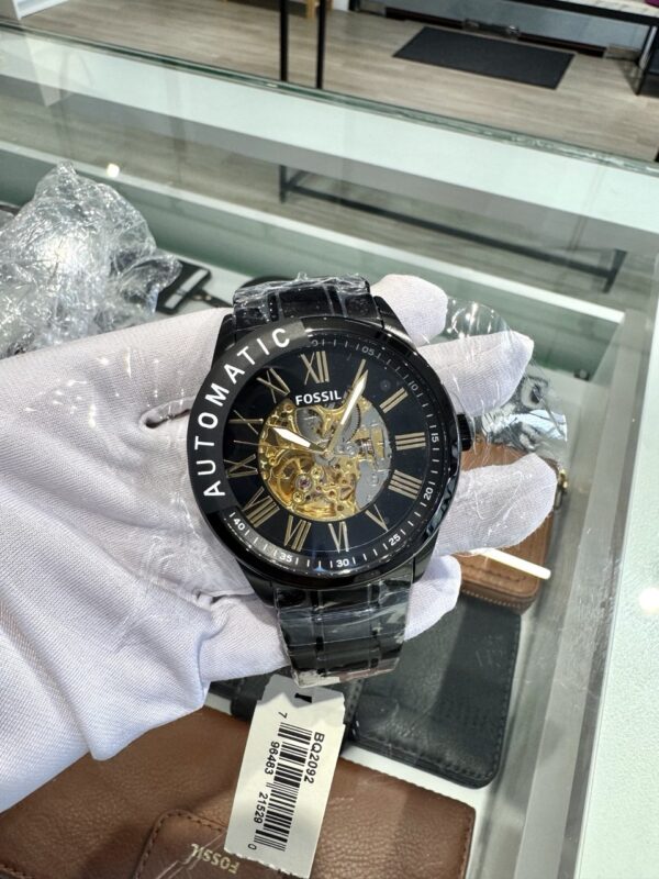 Fossil Flynn Automatic Black Stainless Steel Watch (BQ2092) - Image 3