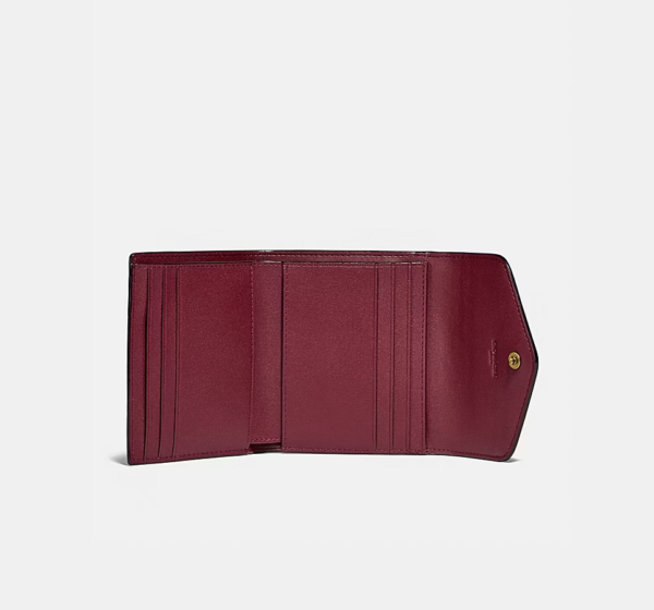 Coach Wyn Small Wallet In Colorblock Signature Canvas (Tan Black)-Boutique Collection - Image 3