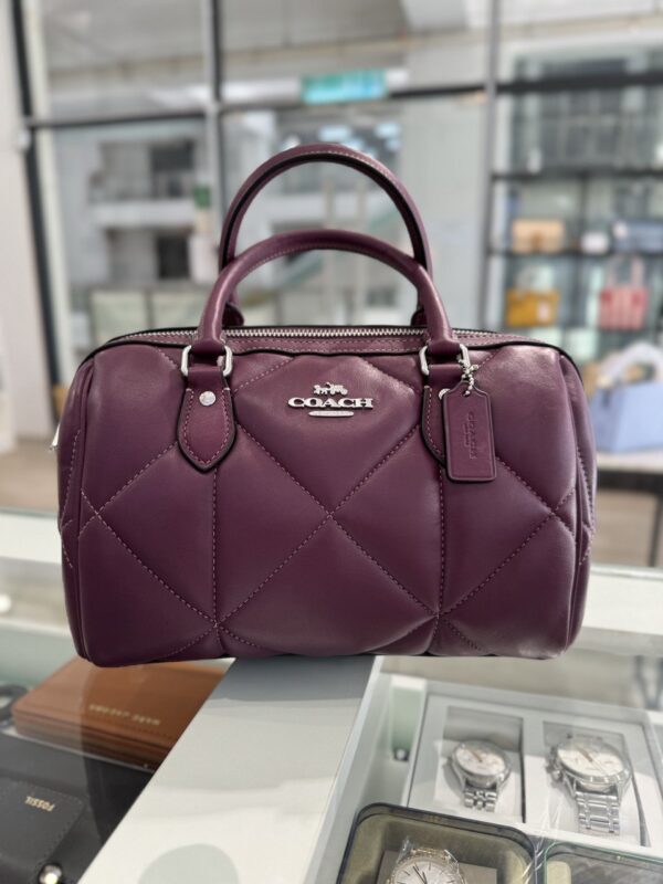 Coach Rowan Satchel With Puffy  Diamond Quilting (Deep Berry) RSKF - Image 2