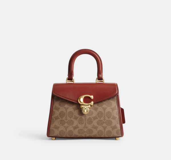Coach Sammy Top Handle 21 In Signature Canvas (Tan)-Boutique Collection