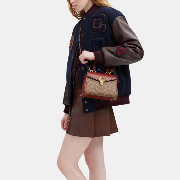 Coach Sammy Top Handle 21 In Signature Canvas (Tan)-Boutique Collection - Image 3