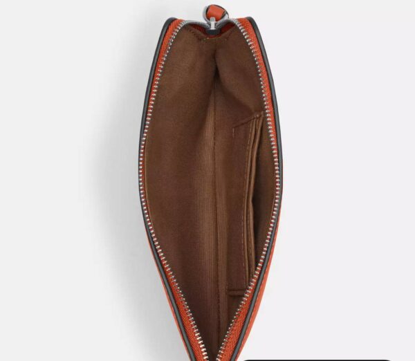 Pre Order - Coach Large Corner Zip Wristlet (Dark Orange) - Image 2