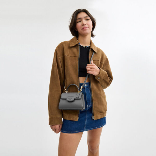 Coach Eliza Mini Top Handle Bag (Charcoal) - Image 2