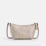 Coach Zip Top Crossbody Bag In Signature Canvas (Champagne)