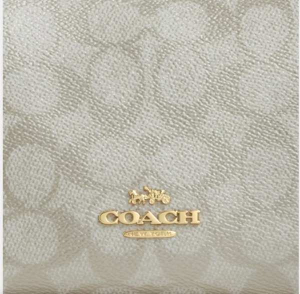 Coach Zip Top Crossbody Bag In Signature Canvas (Champagne) - Image 3