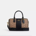 [Pre Order]- Coach Rowan Satchel Bag In Signature Canvas (Tan Black)