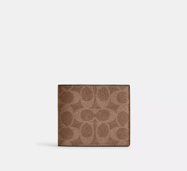 Pre Order-Coach Id Billfold Wallet In Signature Canvas (Tan)