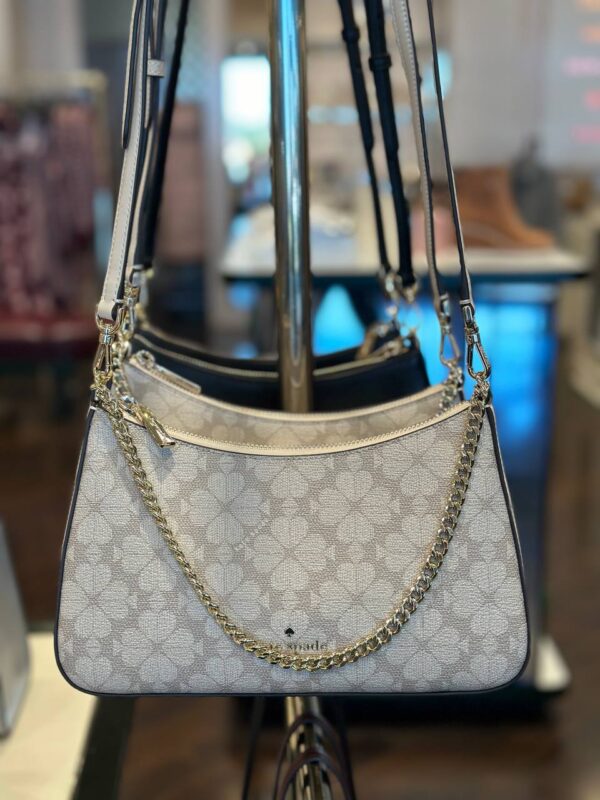 Pre Order-Kate Spade Signature Spade Flower Medium Convertible Crossbody (Beige)