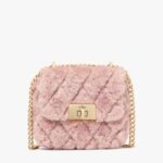 Pre Order-Kate Spade Carey Faux Fur Quilted Micro Flap Crossbody(Pink)