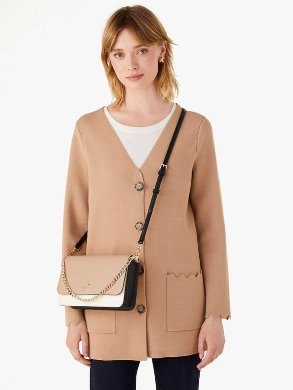 Pre Order-Kate Spade Madison Colorblock Saffiano Leather Flap Convertible Crossbody (Hazelnu) - Image 3
