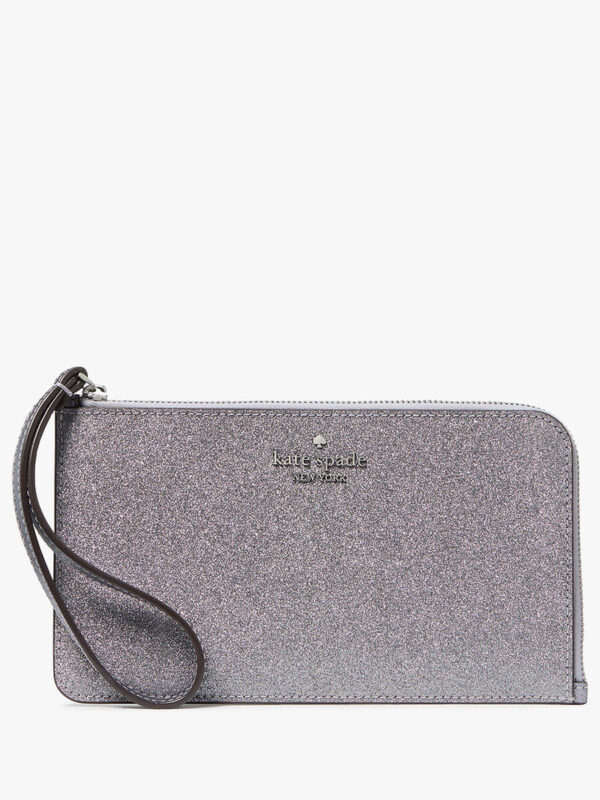 Pre Order-Kate Spade Lucy Glitter Medium L-Zip Wristlet (Blue)