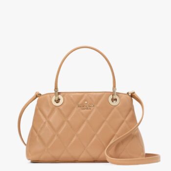 Kate Spade Carey Smooth Quilted Leather Small Sullivan Satchel (Tiramisu)