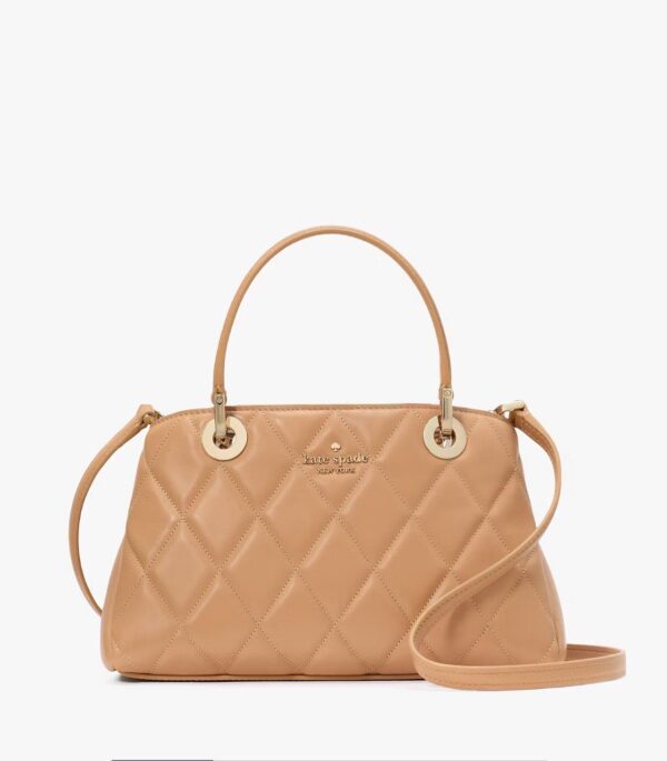 Kate Spade Carey Smooth Quilted Leather Small Sullivan Satchel (Tiramisu)